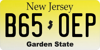 NJ license plate B65OEP