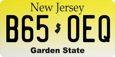 NJ license plate B65OEQ