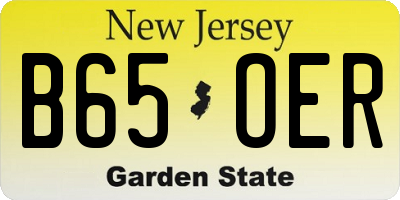NJ license plate B65OER