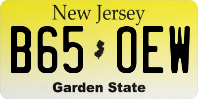 NJ license plate B65OEW