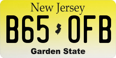 NJ license plate B65OFB