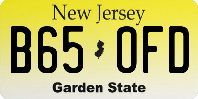 NJ license plate B65OFD