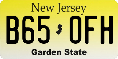 NJ license plate B65OFH