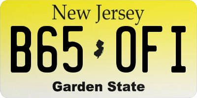 NJ license plate B65OFI