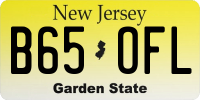 NJ license plate B65OFL