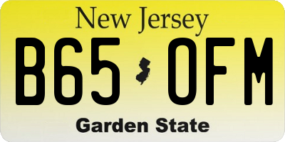 NJ license plate B65OFM
