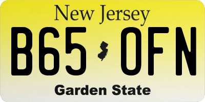 NJ license plate B65OFN