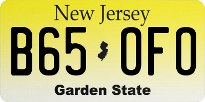 NJ license plate B65OFO
