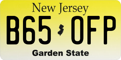NJ license plate B65OFP