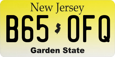 NJ license plate B65OFQ