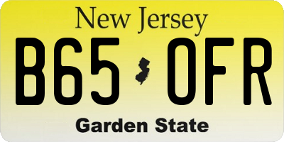 NJ license plate B65OFR