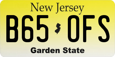 NJ license plate B65OFS
