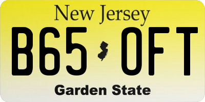 NJ license plate B65OFT