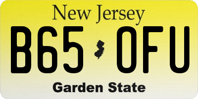 NJ license plate B65OFU