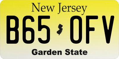 NJ license plate B65OFV