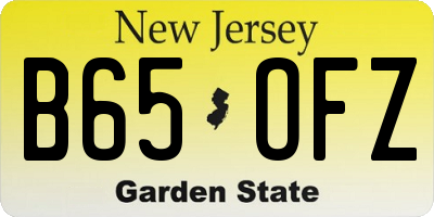 NJ license plate B65OFZ