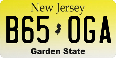 NJ license plate B65OGA