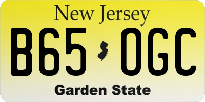NJ license plate B65OGC
