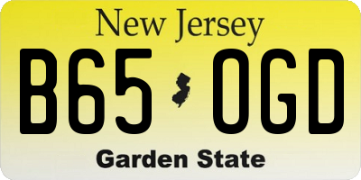 NJ license plate B65OGD