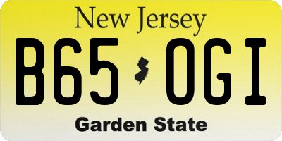 NJ license plate B65OGI