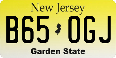 NJ license plate B65OGJ