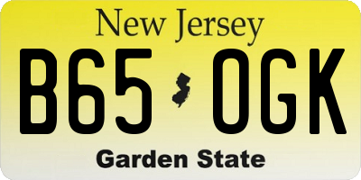 NJ license plate B65OGK