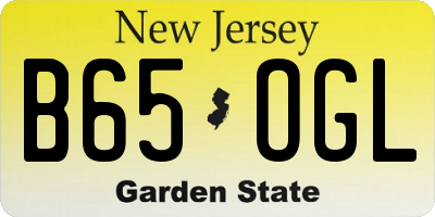 NJ license plate B65OGL