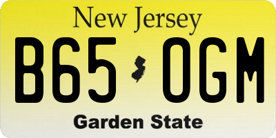 NJ license plate B65OGM