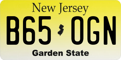 NJ license plate B65OGN
