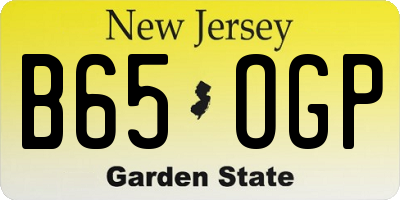 NJ license plate B65OGP