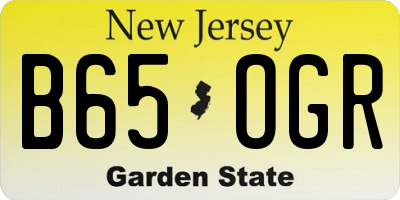 NJ license plate B65OGR