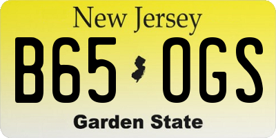 NJ license plate B65OGS