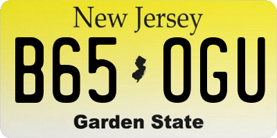NJ license plate B65OGU