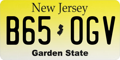 NJ license plate B65OGV