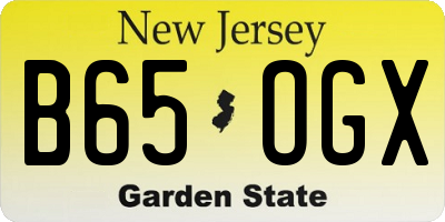 NJ license plate B65OGX