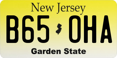 NJ license plate B65OHA