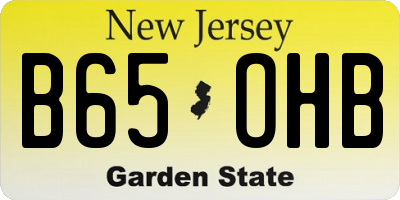 NJ license plate B65OHB
