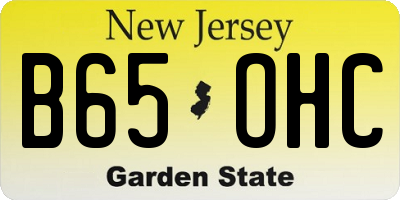 NJ license plate B65OHC