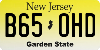 NJ license plate B65OHD