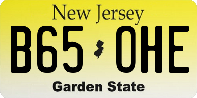 NJ license plate B65OHE