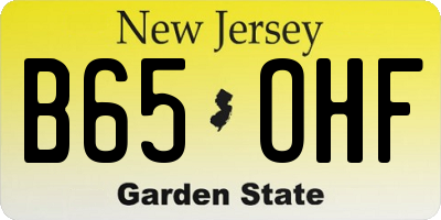 NJ license plate B65OHF