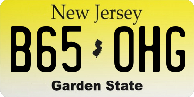 NJ license plate B65OHG