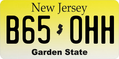 NJ license plate B65OHH