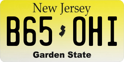 NJ license plate B65OHI