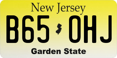 NJ license plate B65OHJ