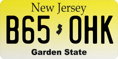 NJ license plate B65OHK