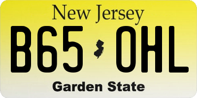 NJ license plate B65OHL