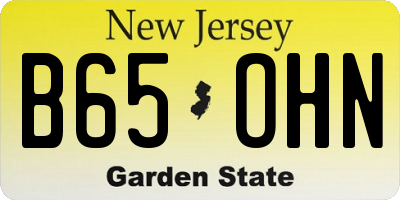 NJ license plate B65OHN