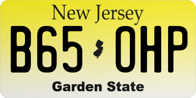 NJ license plate B65OHP