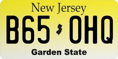 NJ license plate B65OHQ